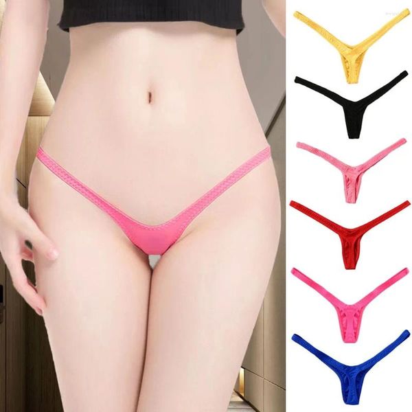 Mutandine da donna linea profonda perizoma a V mini bikini sexy fondo traspirante vita bassa solido intimo leggero perizoma