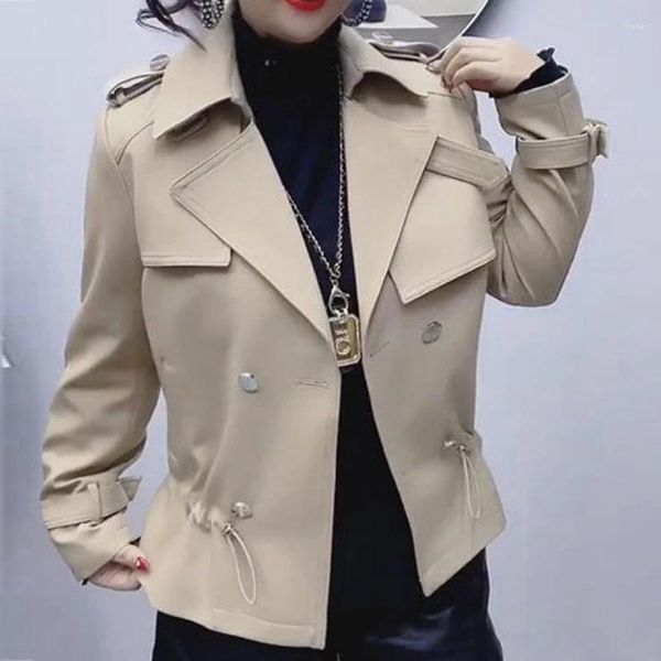 Giacche da donna Trench corto primaverile europeo Cappotto con risvolto stile occidentale di alta qualità Donna 23 anni di moda Abbigliamento casual