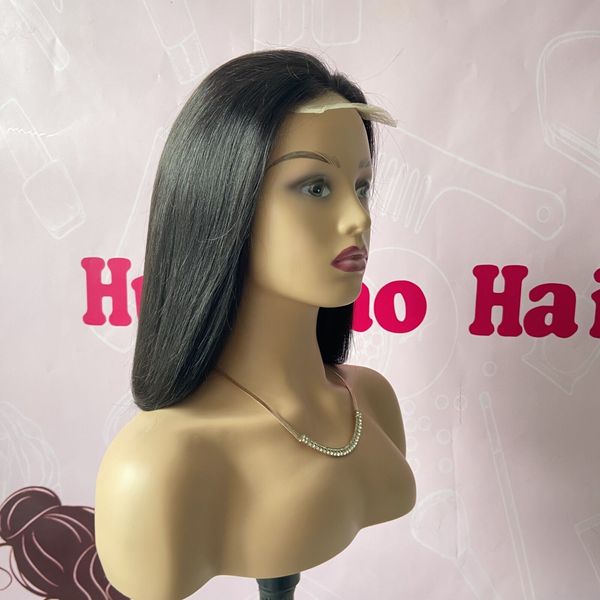 200 gramas 250% densidade dupla desenhada 100% cutícula aligend cabelo virgem indiano curto bob renda transparente peruca de cabelo humano 8-12 polegadas 4x4 peruca de fechamento para mulheres negras