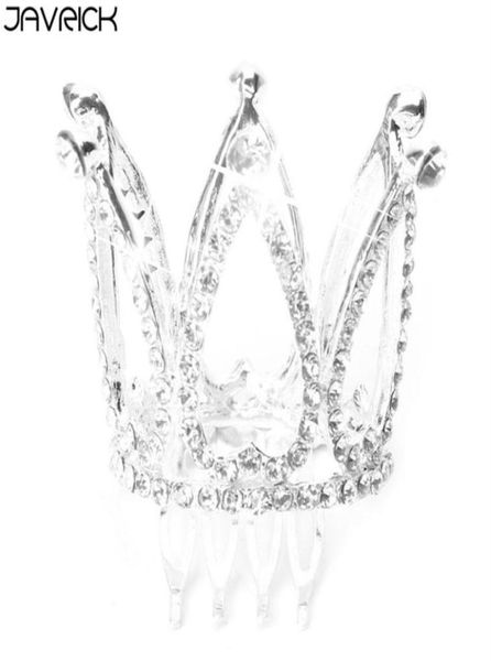 Mini feminino senhora menina strass coroa nupcial tiara pente de cabelo pino festa de casamento285y6395048