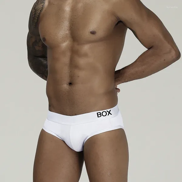 Underpants 2024 homens roupa interior briefs sexy branco puro algodão de alta qualidade confortável e respirável personalidade de moda