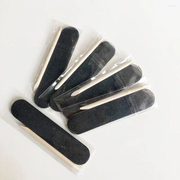 Kits de arte de unhas 10 pcs preto arquivo manicure conjunto pedicure kit descartável el ferramenta cutícula de madeira