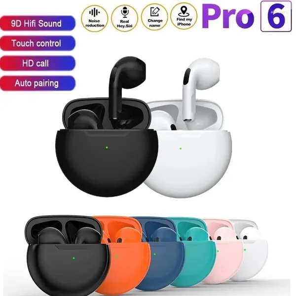 Pro6 Kopfhörer Bluetooth Kopfhörer mit Mikrofon 9D Stereo Pro 6 Ohrhörer für Xiaomi Samsung Android Wireless Headset