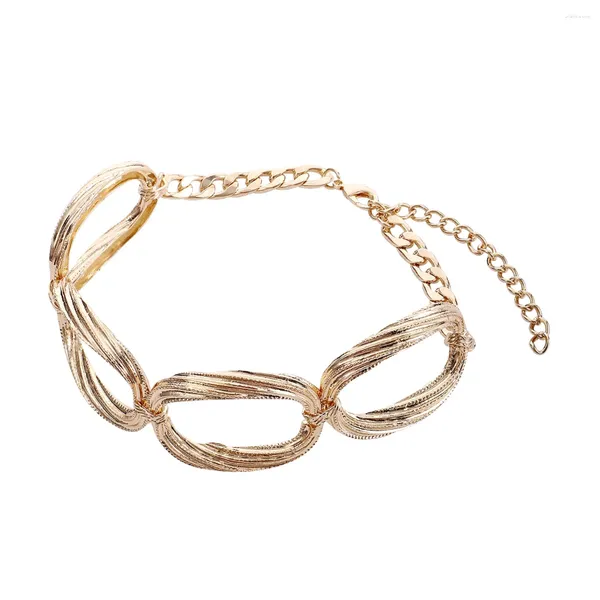 Колье Vedawas, винтажное очаровательное металлическое кольцо золотого цвета, короткое ожерелье для женщин, модная толстая массивная цепочка, ювелирные изделия, оптовая продажа