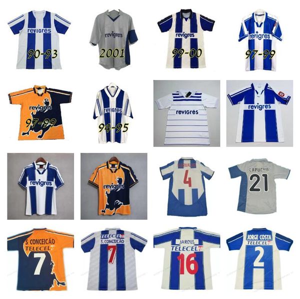 1994 1995 Porto Retro-Fußballtrikots MACIEL CARVALHO 2001 03 04 97 Pokalfinale zu Hause auswärts Herren DECO-Kits Blaue klassische Uniform McCARTHY DERLEI Finale Vintage-Fußballtrikot