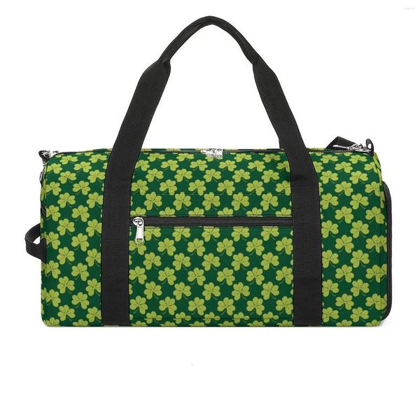 Sacos ao ar livre trevo trevo esporte bonito folha verde ginásio acessórios saco à prova dwaterproof água homens mulheres design bolsa novidade fitness