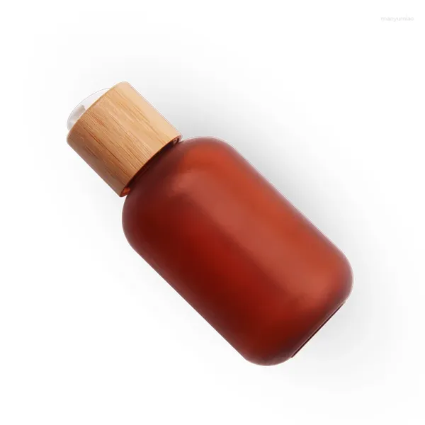 Бутылки для хранения Янтарная косметическая банка Лосьон Матовый пластиковый контейнер Уход за кожей