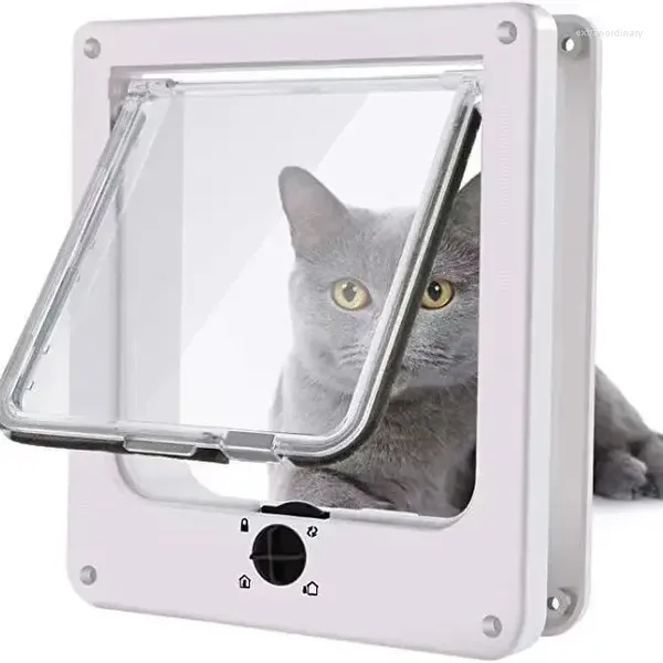 Katzenträger 2629330105003 3 Hundeklappen-Sicherheitsschlosstür für Katzen, Kätzchen, ABS-Kunststoff, kleines Haustiertor-Set