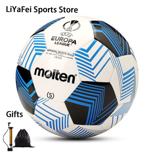 Tamanho fundido 4 5 bolas de futebol para adultos jovens jogo treinamento padrão futsal futebol alta qualidade bolas presente gratuito 240127