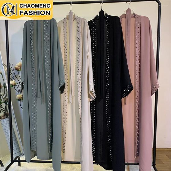 Abbigliamento etnico Medio Oriente Eid Musulmano Moda Perle Kimono Modesto Elegante Cardigan Dubai Abaya Per Le Donne Caftano Arabo Turchia Islamico