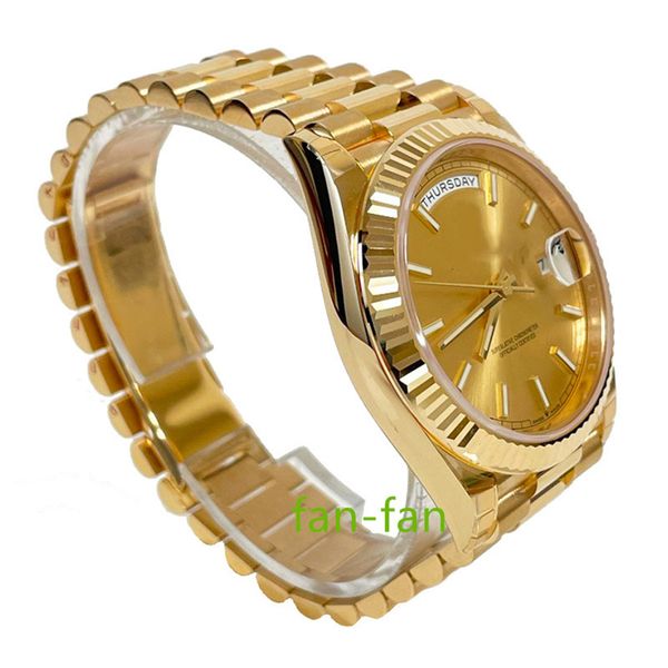 Brand World Luxury Watch Best Version Watch 40 Gelbgold 228238 Präsident Champagner Armband Brandneue Automatik ETA Cal.3255 Uhr 2-Jahres-Garantie-Herrenuhren