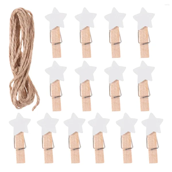 Çerçeveler 100pcs Ahşap Clothespins Yıldız Şekli Duvar Asma PO Klipler Resim Pegs Craft Halat Beyaz