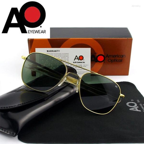 Sonnenbrille Top Qualität American Army Military Pilot AO Sonnenbrille Glaslinse Männer Markendesigner Fahren Männlich OP55 OP57