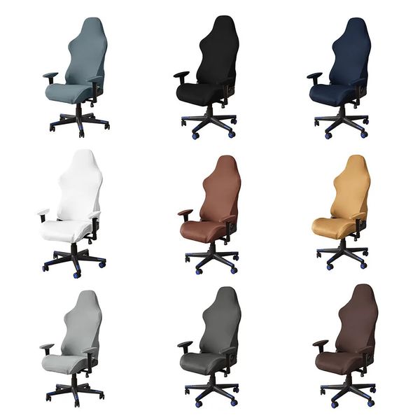 Capas para cadeiras de jogos de computador Stretch Spandex Poltrona Gamer Assento Capa Impressa Mesa de Corrida Doméstica Rotativa Slipcovers 240124