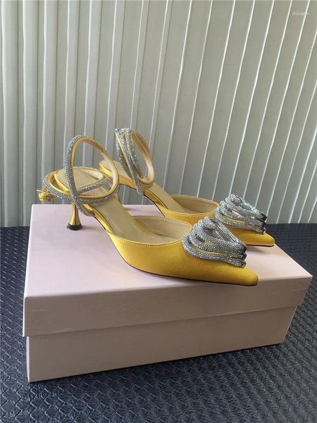 Scarpe eleganti MACH Décolleté con cinturino in PVC a triplo cuore Cristallo iridescente Love Punta a punta Strass Tacco alto con plateau