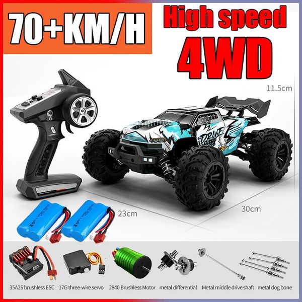 RC ARAÇ KAPALI 4X4 Yüksek Hızlı 75km/S LED FAR OLUĞU İLE UZAKTI KONTROL ARAÇ FIRSELLER 4WD 1/16 Canavar Kamyon Oyuncakları Erkek Hediyesi 240127