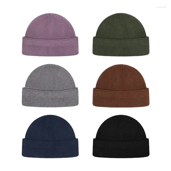 Berets 2024 Reine Farbe Schwarz Weiß Winter Warme Ski Maske Balaclava Beanies Brimless Gorros Para Hombres Männer Frauen Skullies Caps