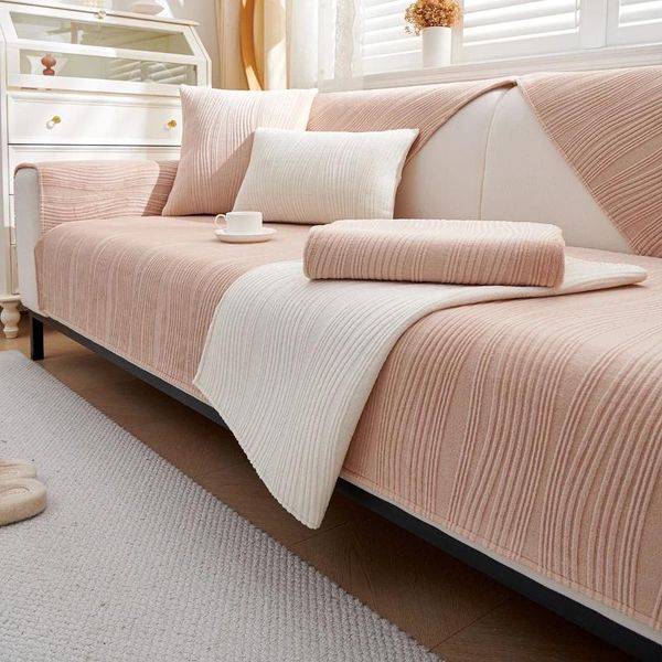 Cadeira cobre universal sofá capa toalha leite veludo tecido cor sólida sala de estar almofada antiderrapante braço encosto