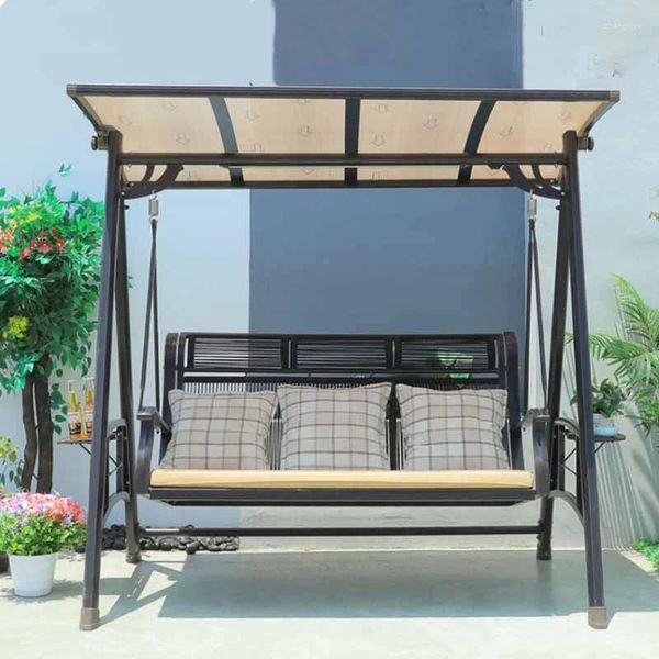 Camp Furniture Lazy Swing Innenhof Garten Balkon Outdoor Regenfest Solar Gussaluminium Hängesessel Doppelschaukel Internet Famo