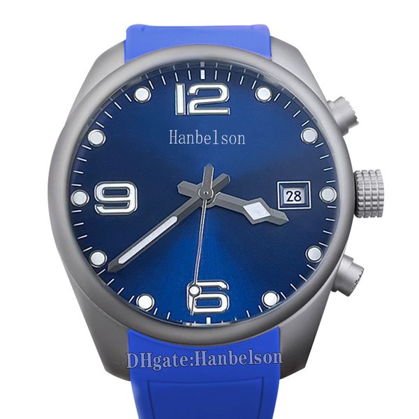 Relógio masculino moldura cerâmica japão 8215 movimento automático relógio noctilucente azul rosto pulseira de borracha relógio de pulso 41mm