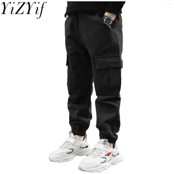 Bühnenkleidung Kinder Jungen Klassische Baumwolle Cargo Jogger Hosen Elastische Taille Hip Hop Jazz Dance Hosen Taschen Sommer Casual Wandern Jogginghose