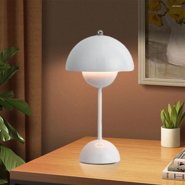 Tischlampen Pilz LED LED Lampe tragbare USB -Ladung Blütenknospen Nacht Licht Touch Dimmbares Schreibtisch Schlafzimmer neben modernem Dekor