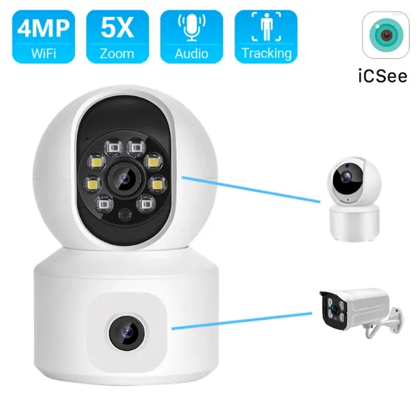 Câmera WiFi com telas duplas, detecção de movimento, áudio bidirecional, mini PTZ, segurança, IP, monitor para bebês