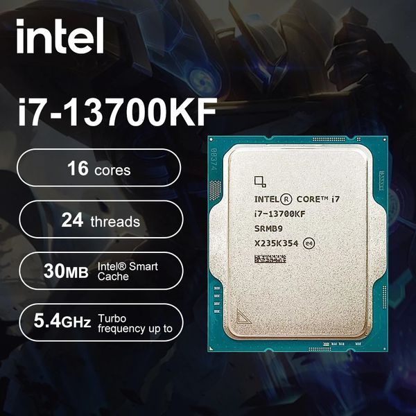 Процессор Intel Core i713700KF i7 13700KF, 34 ГГц, 16 ядер, 24 потока, 10 нм L330M, 125 Вт, LGA 1700, игровой процессор 240126