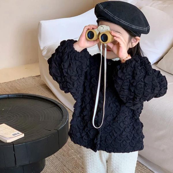 Giacche Cappotto Stagione autunnale Prodotto Ragazze coreane Bolle Cotone Bambini Girocollo Bottone Fila singola Abbigliamento per bambini