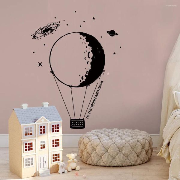 Adesivos de parede DIY removível lua casa decalque decorativo crianças berçário quarto de bebê meninos meninas decoração em