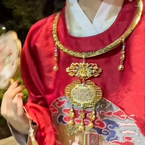 Colares de pingente de luxo estilo chinês colar para mulheres ruyi jóias 2024 ano