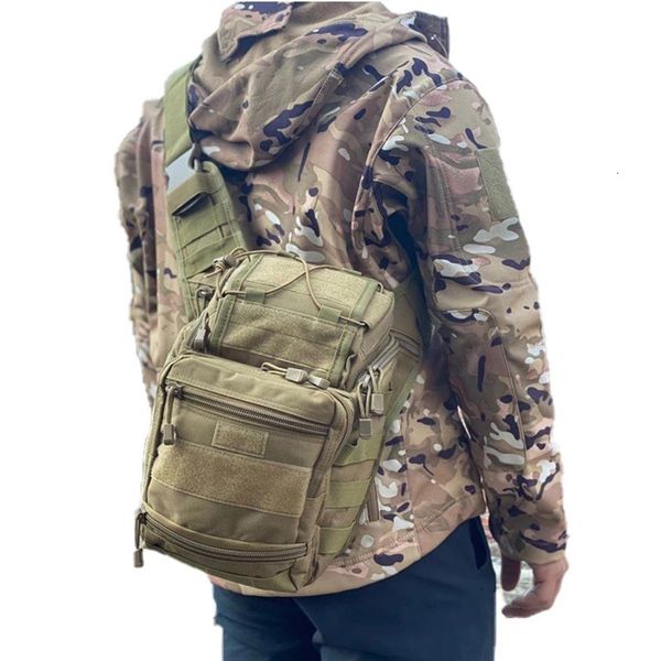 Großer militärischer Sling-Rucksack, EDC, taktische Umhängetasche, Molle-Armee-Brusttasche, wasserdicht, für Outdoor-Camping, Trekking, Kamera 240130