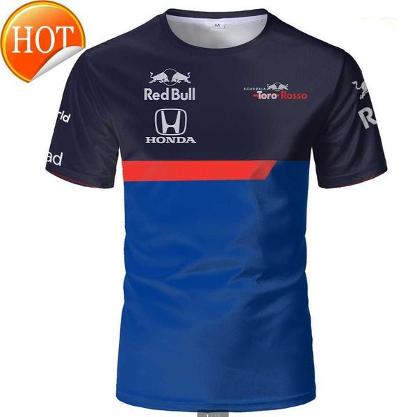 Camisa preta e azul Honda New Bull Team Same masculina manga curta gola redonda camiseta motocicleta de estrada