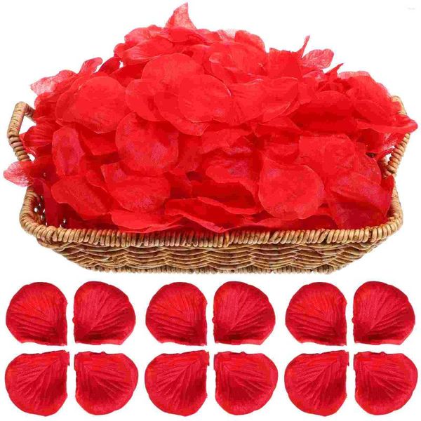 Flores decorativas 2000 Pcs Pétala de Rosa Decorações Românticas Proposta Pétalas Falsas Casamento Em Massa Para Quarto Flor Vermelha