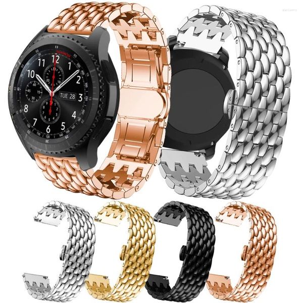 Cinturini per orologi Cinturino per Samsung Gear S3 Frontier/Classic Smart Cinturino in acciaio inossidabile 22MM Cinturino Galaxy 46mm Accessorio