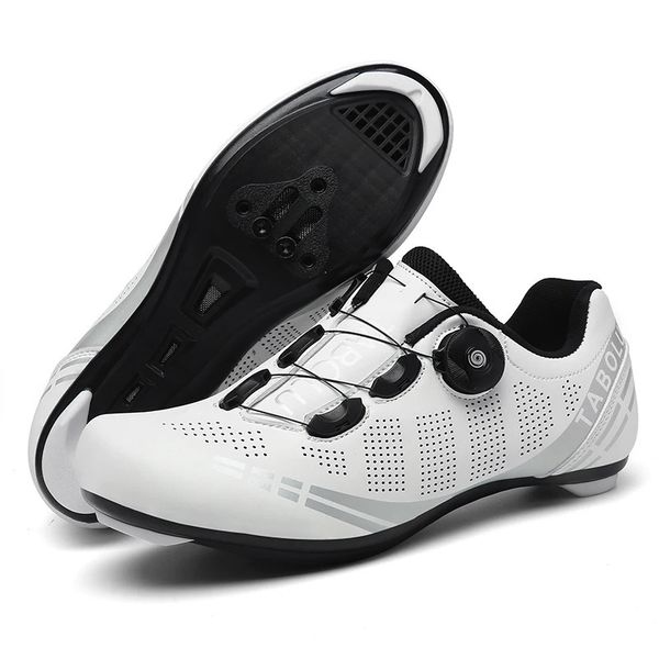 Yol Bisiklet Ayakkabı Sneaker Beyaz Profesyonel Dağ Bisikleti Nefes Alabilir Bisiklet Yarışı Kendi Kendine Çarpma Ayakkabıları 240129