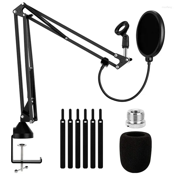 Microfoni Braccio per microfono per carichi pesanti Supporto a forbice con braccio di sospensione regolabile con filtro a doppio strato