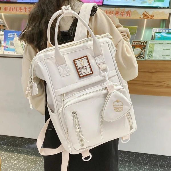 Sacos escolares Julyccino duplo zíper multifuncional mulheres mochila adolescentes meninas estudante bolsa de ombro portátil bonito mochila