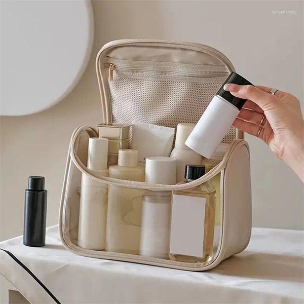 Kosmetiktaschen, transparente Make-up-Tasche für Frauen, hängende Reise-Kulturbeutel, große Kapazität, wasserdichter Reißverschluss-Organizer