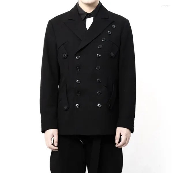 Ternos masculinos S-6XL!!!Roupas plus size personalizáveis, preto personalizado, moda casual, casaco duplo breasted