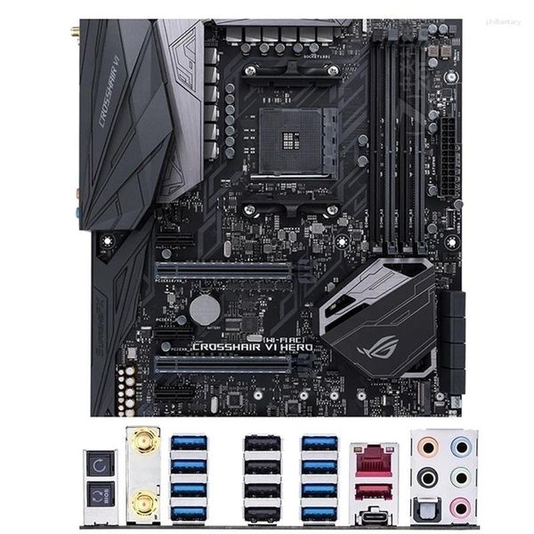 Placas-mãe AMD X370 ROG CROSSHAIR VI HERO (WI-FI AC) Placa-mãe usada soquete original AM4 DDR4 64GB USB3.0 M.2 NVME SATA3 Desktop