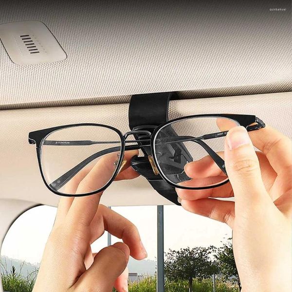 Óculos de sol quadros carro auto viseira óculos caixa clipe cartão titular do bilhete fixador caso óculos acessórios decoração interior