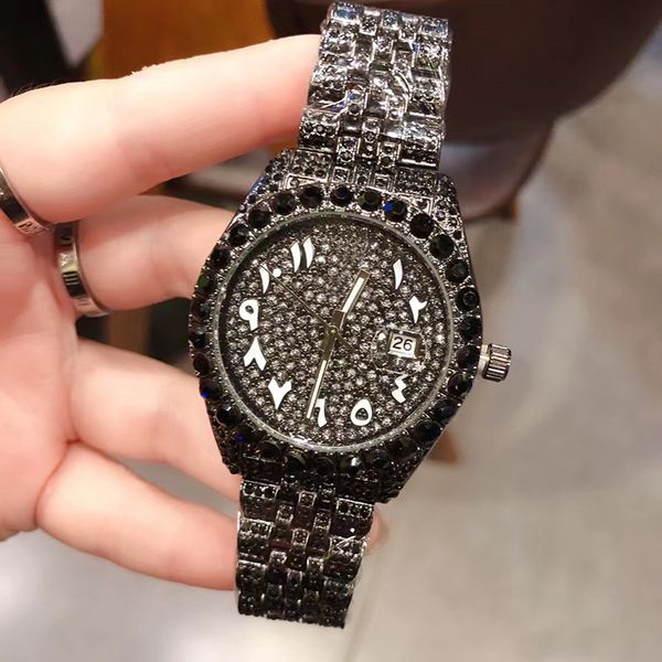 Nuovo orologio da uomo boutique con diamanti, movimento al quarzo con calendario 43 mm AAA