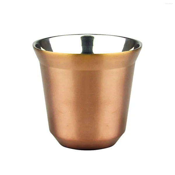 Bicchieri Solid Camping Tazza da caffè Tazza Doppia parete Acqua Multifunzione Bere Pratico Isolamento termico Acciaio inossidabile Facile da pulire Casa