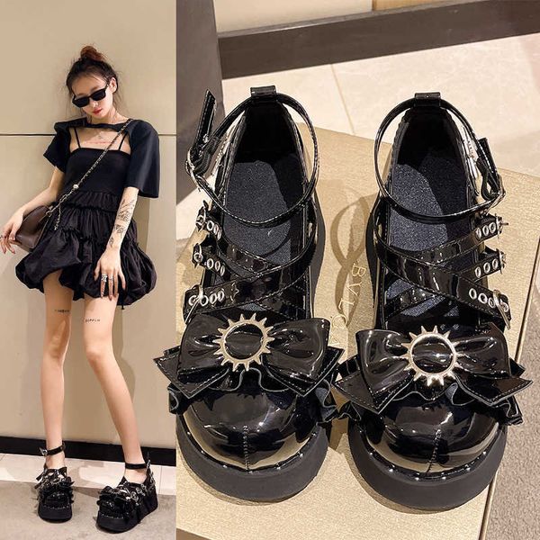 Kleid Shoess Spicy Girl Sweet Cool Thick Sole Kleine Lederschuhe Damen New High Heel Lolitajk Punk Style Single