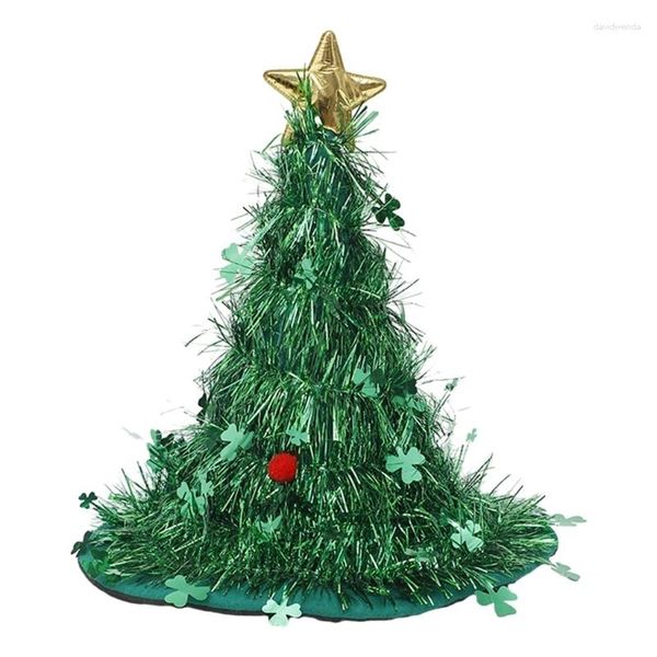 Berretti Cosplay Cappello da Babbo Natale Tinsel Albero di Natale Adolescenti adulti Inverno Halloween