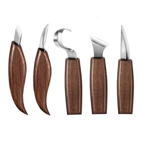 5 Stück Meißel Schnitzmesser Holzschnitt DIY Hand Holzwerkzeuge Holzschnitzerei Cutter Messer Peeling Holzbearbeitung Löffel Arbeiter 240123
