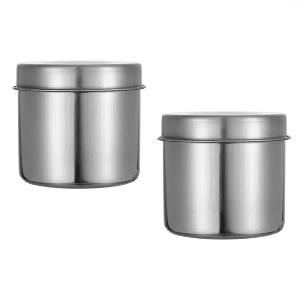 Garrafas de armazenamento 2 Pcs Tanque de Aço Inoxidável Recipiente de Tempero Multifuncional Pode Cilindro Doméstico Álcool