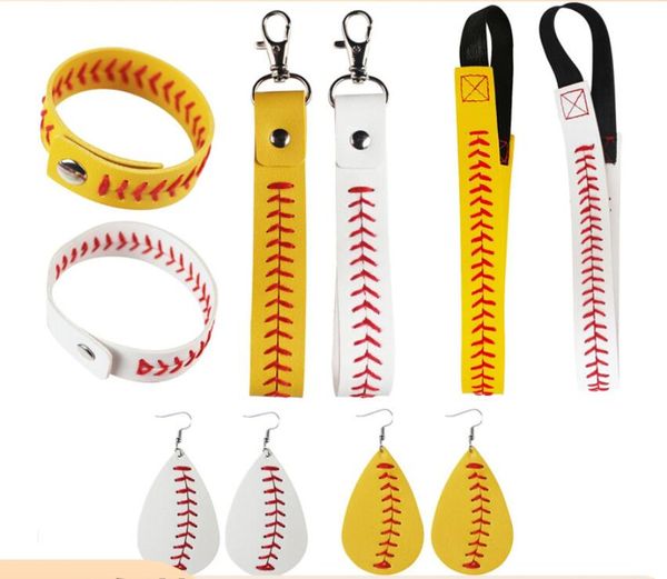 Cheerleader USA Baseball Tarshain Earring Sports Rosso cucitura rossa cucitura bianca vera in pelle di baseball fascia da baseball