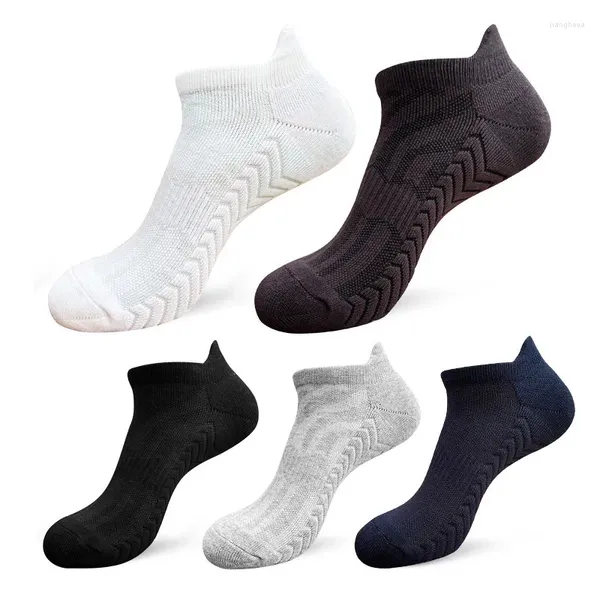 Meias esportivas 1or5 pares de algodão masculino estilo barco preto branco cinza negócios homens meias macio respirável verão para o sexo masculino